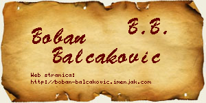Boban Balčaković vizit kartica